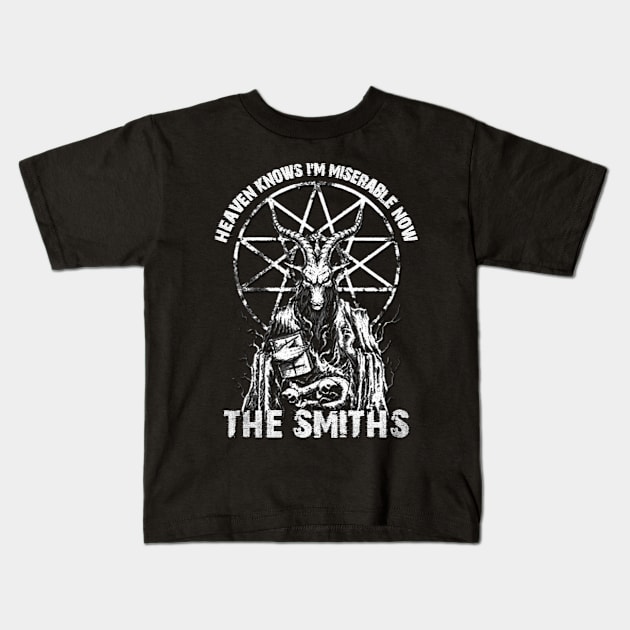 heaven knows i'm miserable now, metal satanic Kids T-Shirt by man & moon13